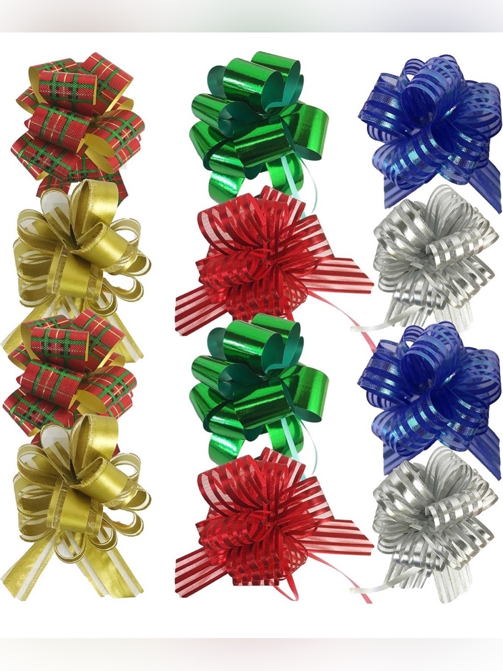 Allgala 24 Christmas Pull Bows Gift Wrapping Ribbon Set New